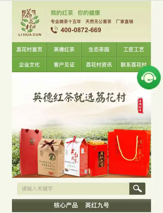荔花村手机营销型网站首页首屏