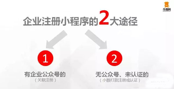 企业注册小程序的途径