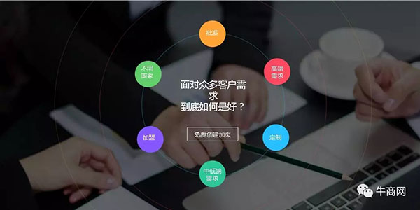 加页可对企业不同的客户进行布局